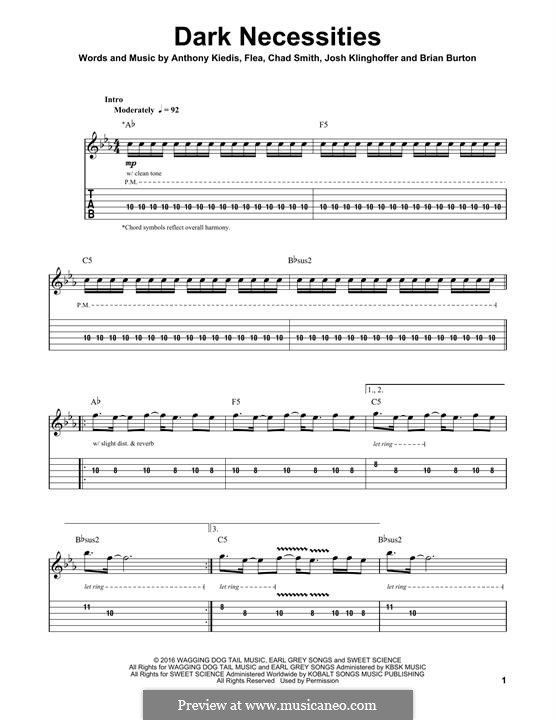 Dark Necessities (Red Hot Chili Peppers) von Flea, A. Kiedis, B. Burton