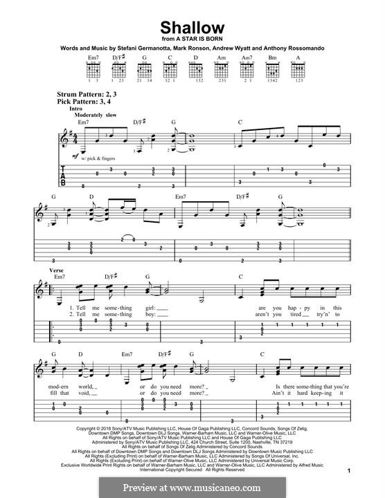 How To Play Shallow On Guitar Fingerpicking