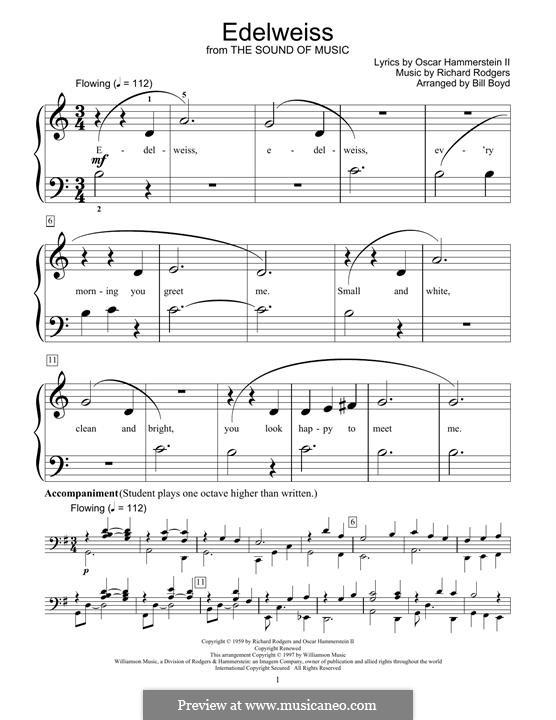 Edelweiss (from The Sound of Music) von R. Rodgers Noten auf MusicaNeo