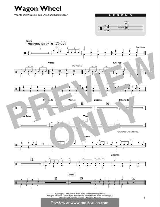 Wagon Wheel (Old Crow Medicine Show) von B. Dylan, K. Secor auf MusicaNeo