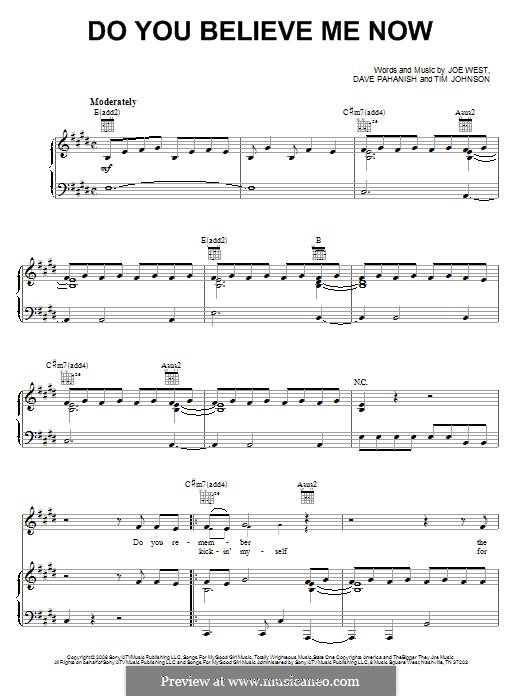 Do You Believe Me Now (Jimmy Wayne) von D. Pahanish, J. West, T. Johnson auf MusicaNeo