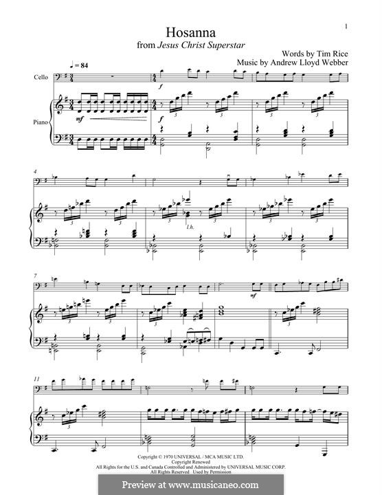 Hosanna (from Jesus Christ Superstar) von A.L. Webber Noten auf MusicaNeo
