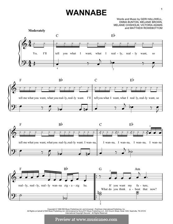 Wannabe (The Spice Girls) von E. Bunton, G. Halliwell, M. Rowe, M