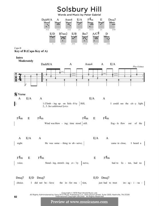 Solsbury Hill von P. Gabriel Noten auf MusicaNeo
