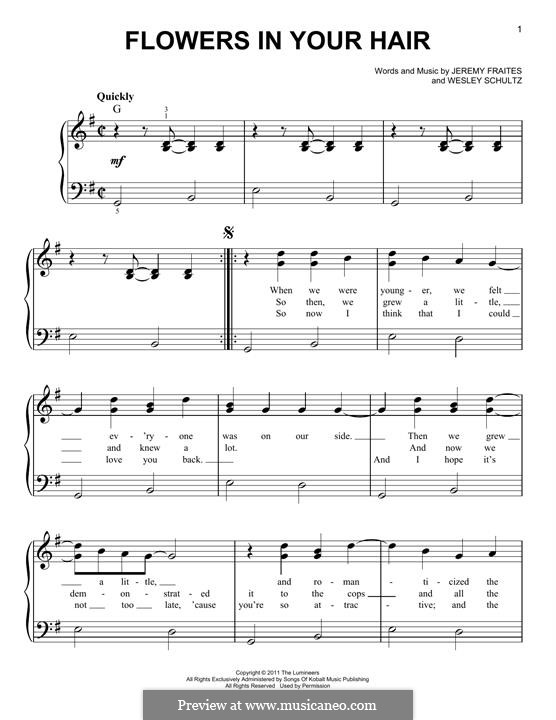 Flowers in Your Hair (The Lumineers) von J. Fraites, W. Schultz auf