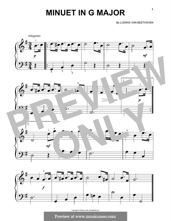 Menuett in GDur von L.v. Beethoven Noten auf MusicaNeo