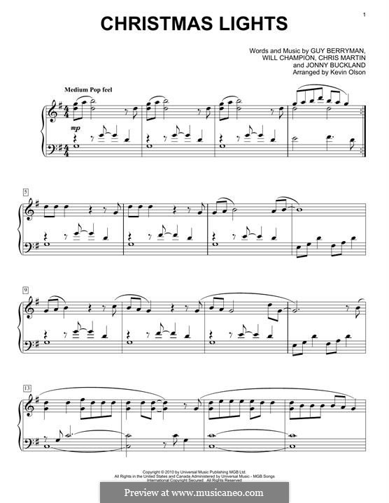 Christmas Lights (Coldplay) von C. Martin, G. Berryman, J. Buckland, W