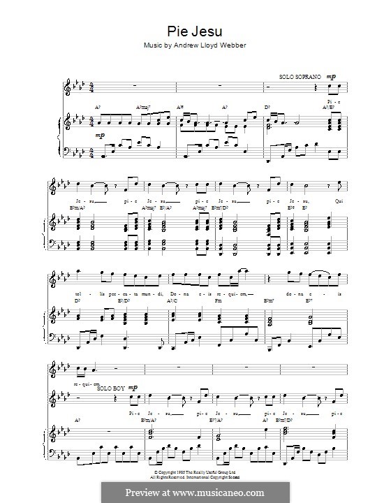 Pie Jesu (from Requiem) von A.L. ber Noten auf MusicaNeo