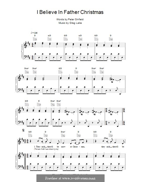 I Believe in Father Christmas (Emerson, Lake & Palmer) von G. Lake auf