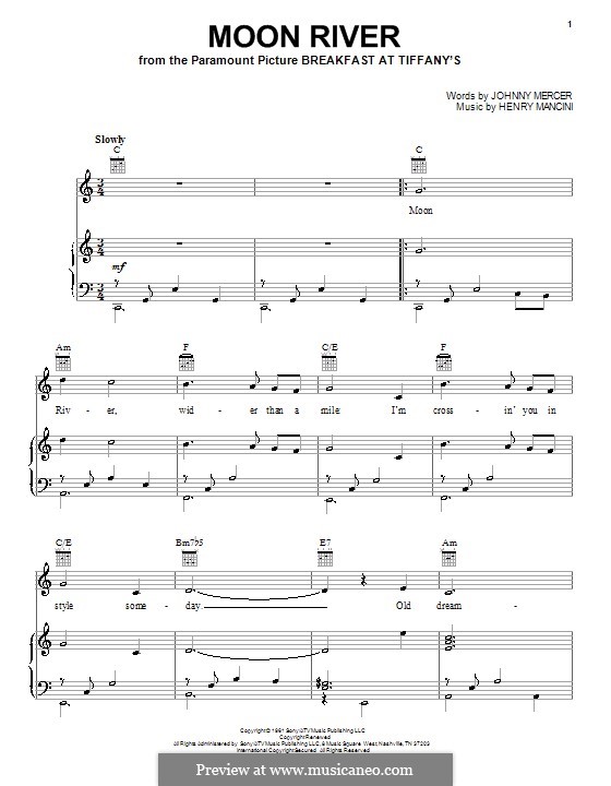 Moon River (from Breakfast at Tiffany's) von H. Mancini auf MusicaNeo