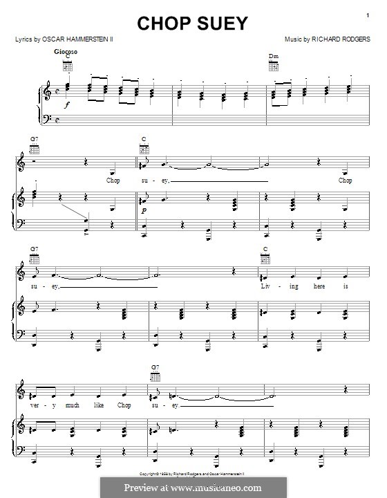 Chop Suey (from Flower Drum Song) von R. Rodgers Noten auf MusicaNeo