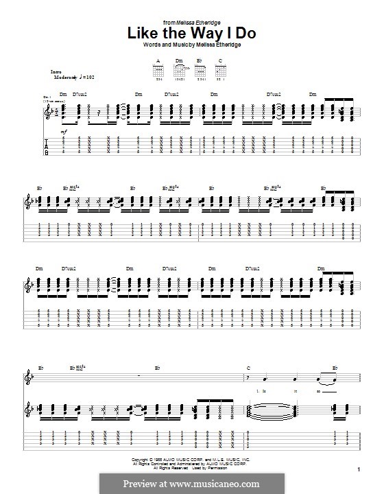Like the Way I Do von M. Etheridge Noten auf MusicaNeo