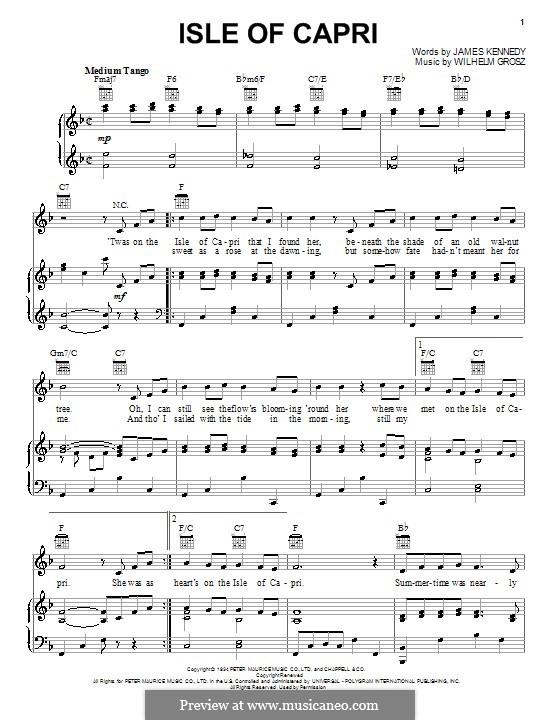 Isle of Capri von W. Grosz Noten auf MusicaNeo