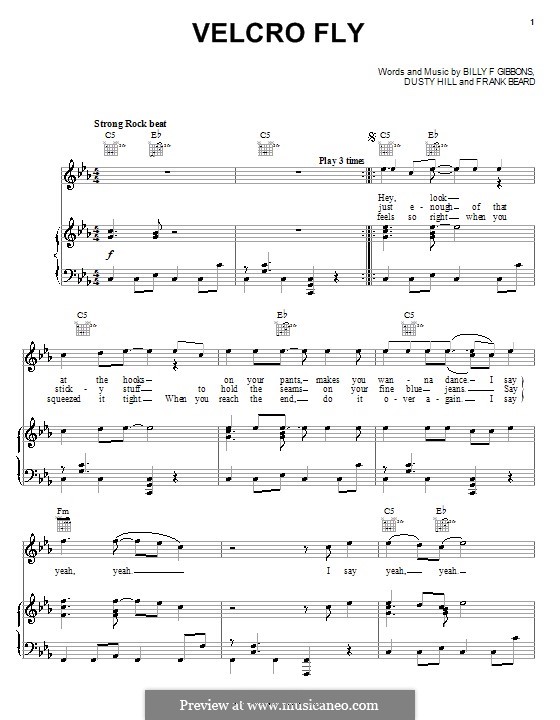 Velcro Fly (ZZ Top) von B.F. Gibbons, D. Hill, F.L. Beard auf MusicaNeo