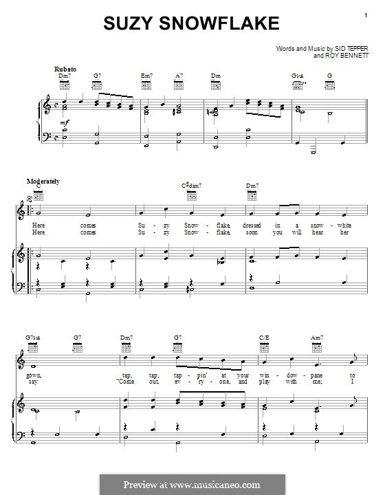 Suzy Snowflake (Rosemary Clooney) von R.C. S. Tepper auf MusicaNeo