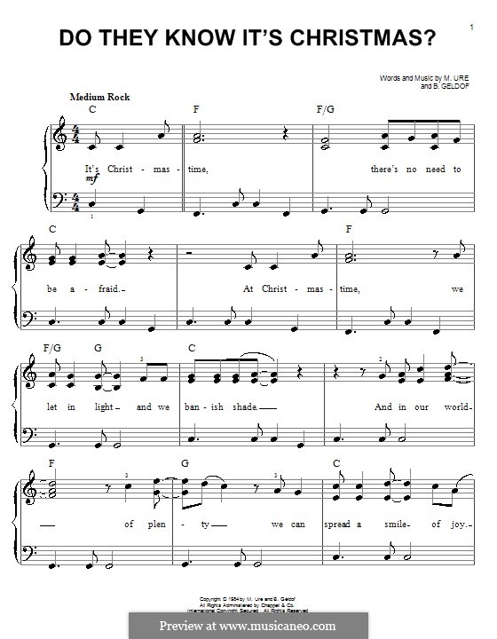 Do They Know It's Christmas? von B. Geldof, M. Ure Noten auf MusicaNeo