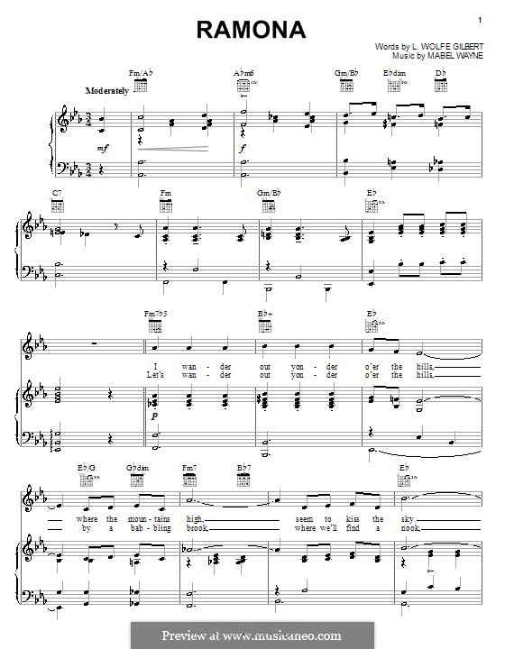Ramona von M. Wayne Noten auf MusicaNeo