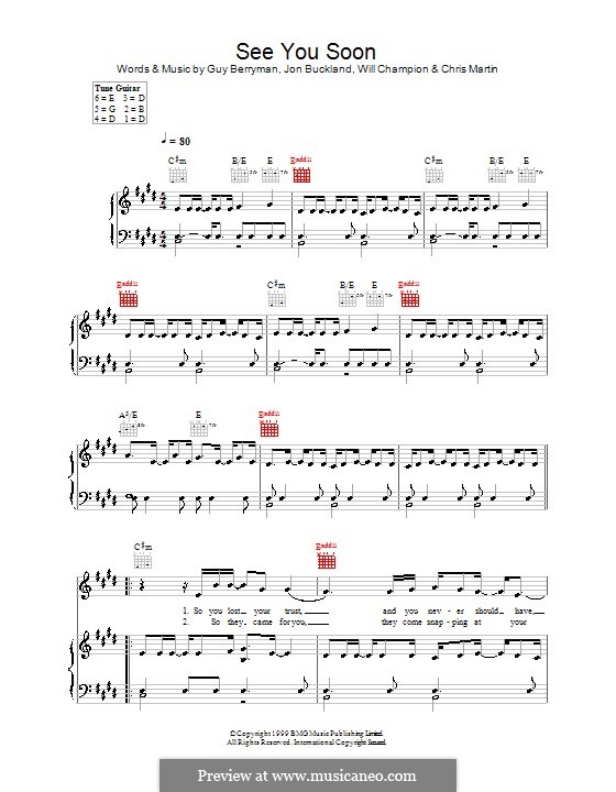 See You Soon (Coldplay) von C. Martin, G. Berryman, J. Buckland, W