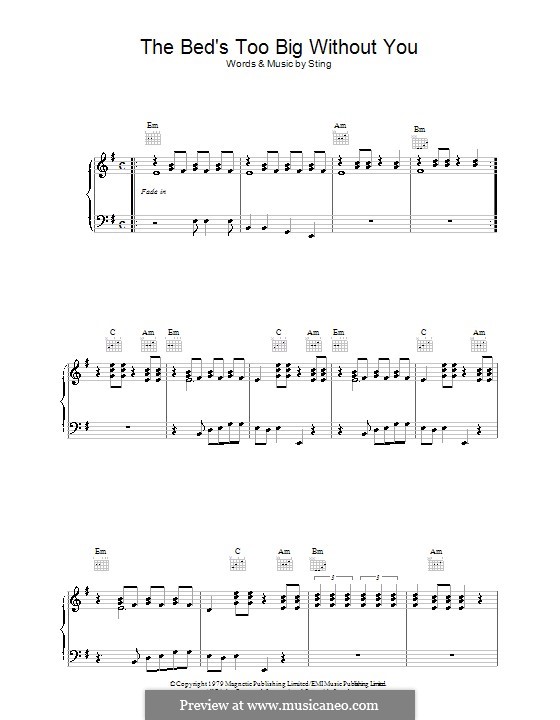 The Bed's Too Big without You (The Police) por Sting em músicaNeo