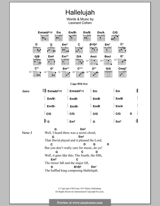 Hallelujah por L. Cohen Partituras on músicaNeo