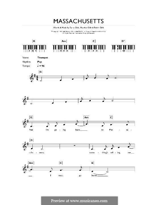 Massachusetts (The Lights Went Out) por B. Gibb, M. Gibb, R. Gibb em