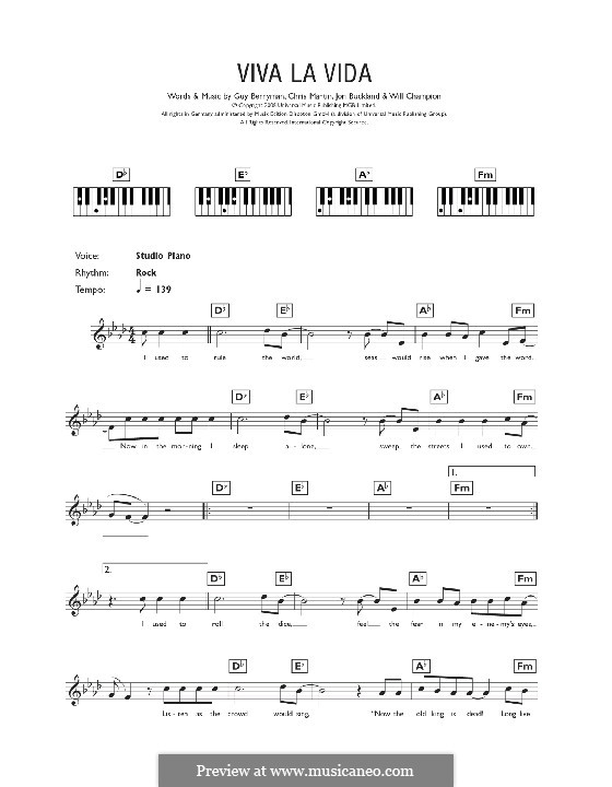 Viva la vida (Coldplay) por C. Martin, G. Berryman, J. Buckland, W