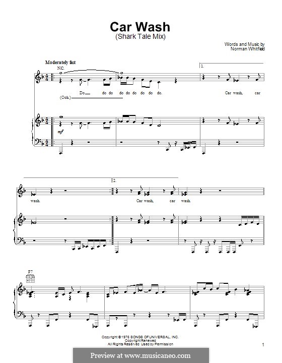 Car Wash (Rose Royce) por N.J. Whitfield Partituras on músicaNeo