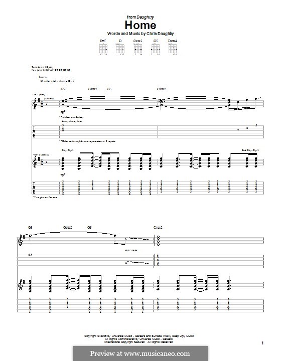 Home (Daughtry) por C. Daughtry Partituras on músicaNeo