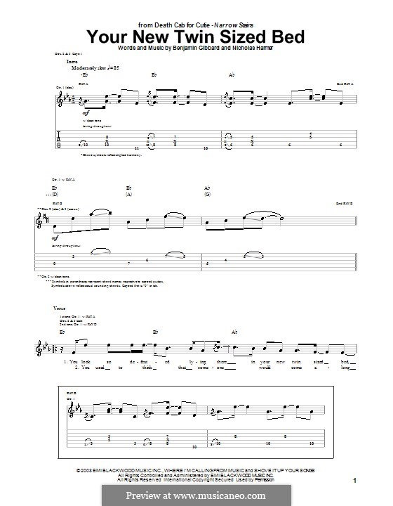 Twin Sized Bed Death Cab Your New Twin Sized Bed (Death Cab for Cutie) por B. Gibbard, N. Harmer