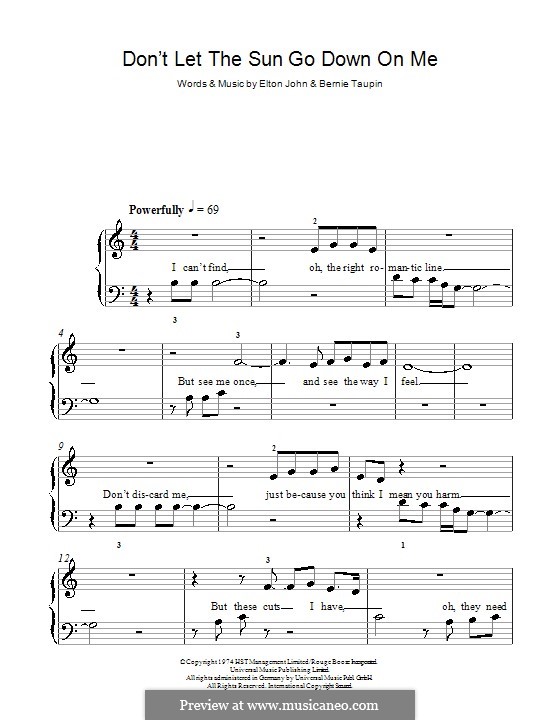 Don't Let the Sun Go Down on Me por E. John Partituras on músicaNeo