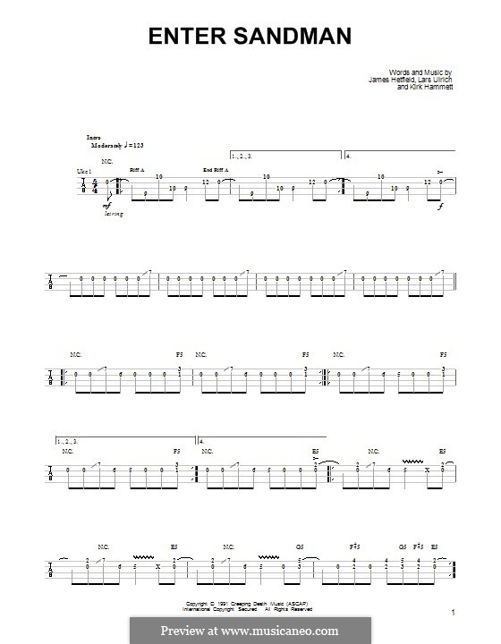 Enter Sandman (Metallica) por J. Hetfield, K. Hammett, L. Ulrich em