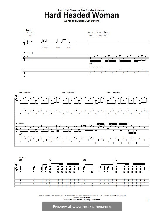 Hard Headed Woman por C. Stevens Partituras on músicaNeo