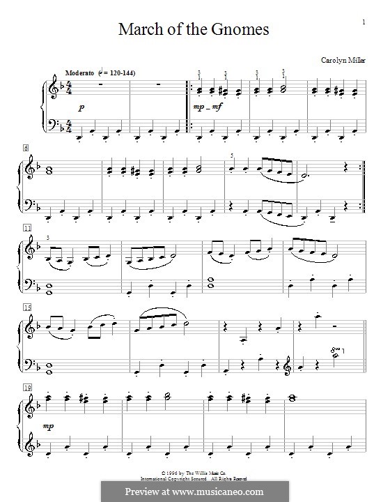 March of the Gnomes por C. Miller Partituras on músicaNeo