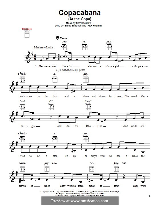 Copacabana (At the Copa) por B. Manilow Partituras on músicaNeo