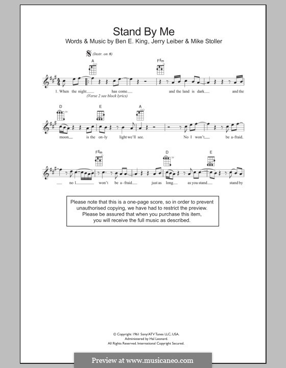 Stand By Me por B.E. King, J. Leiber, M. Stoller Partituras on músicaNeo