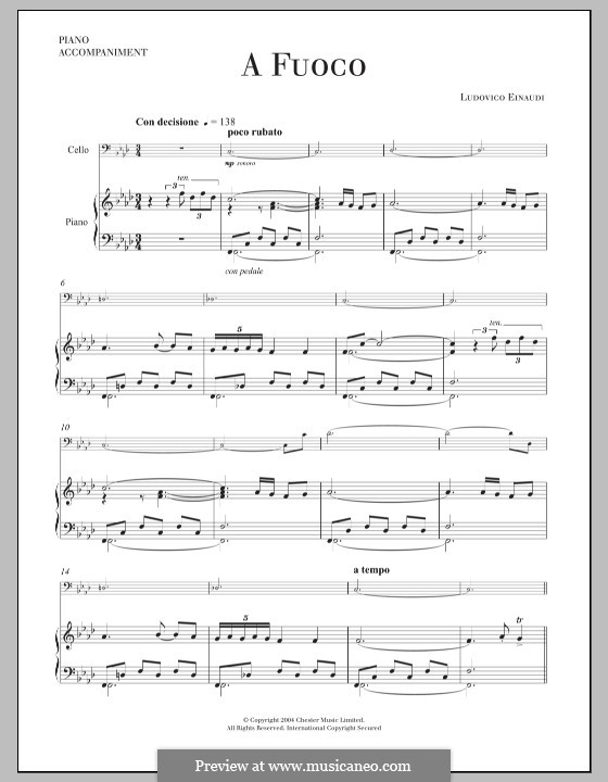 A Fuoco por L. Einaudi Partituras on músicaNeo