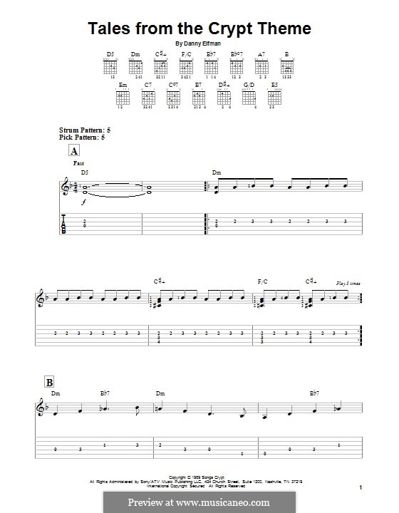 Tales from the Crypt (Theme) por D. Elfman Partituras on músicaNeo