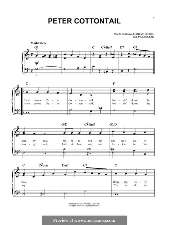 Here Comes Peter Cottontail Lyrics Printable