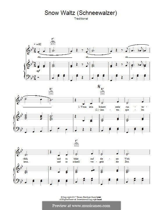 Snow Waltz (Schneewalzer) por folklore Partituras on músicaNeo