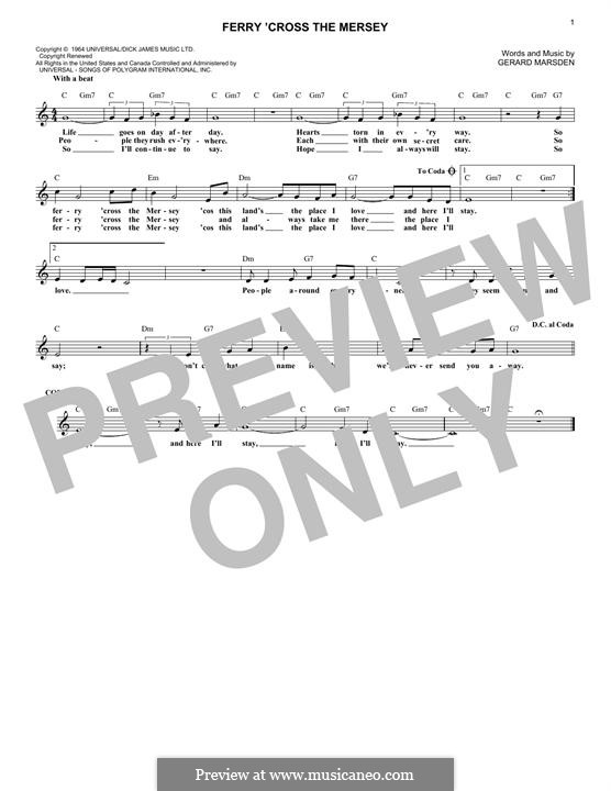 Ferry 'Cross the Mersey (Gerry and The Pacemakers) por G. Marsden em