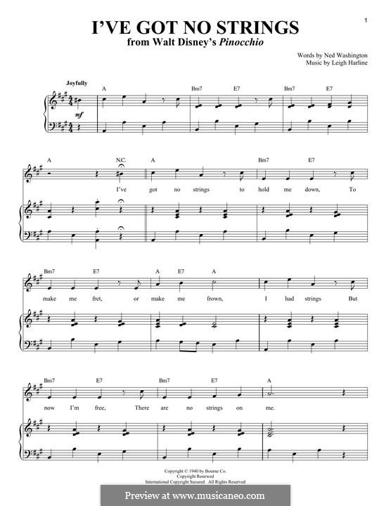 I've Got No Strings (from Walt Disney's Pinocchio) por L. Harline em