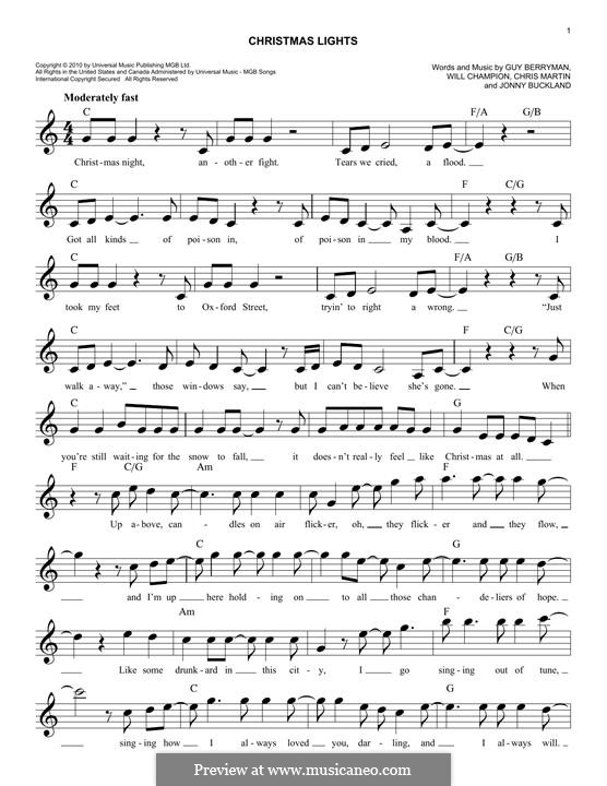 Christmas Lights (Coldplay) por C. Martin, G. Berryman, J. Buckland, W