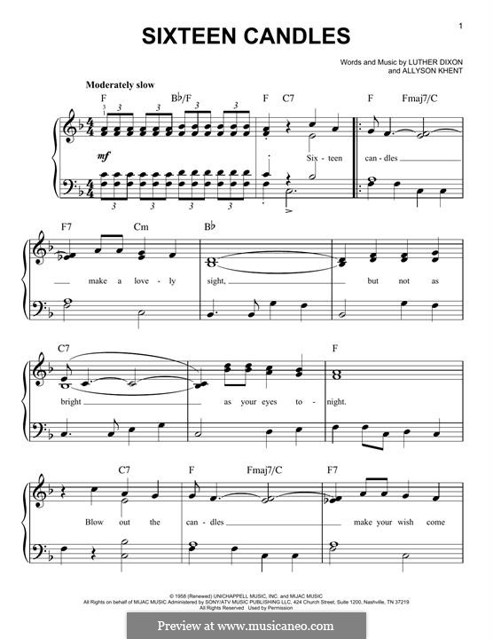 Sixteen Candles (The Crests) por A.R. Khent, L. Dixon em músicaNeo