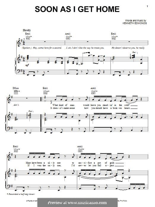 Soon as I Get Home por 'Babyface' Edmonds Partituras on músicaNeo
