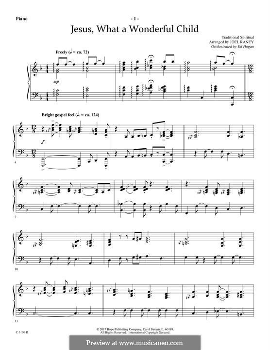 Jesus, What a Wonderful Child por folklore Partituras on músicaNeo