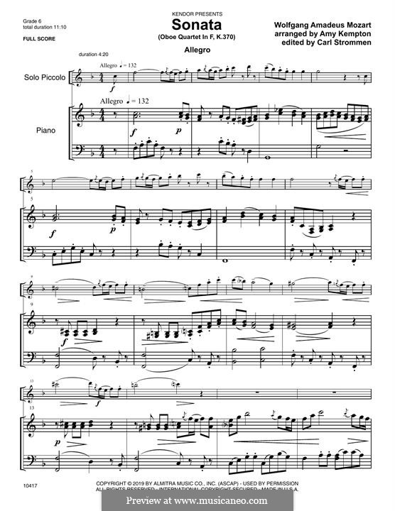 Quartet for Oboe and Strings in F Major, K.370 por W.A. Mozart em músicaNeo