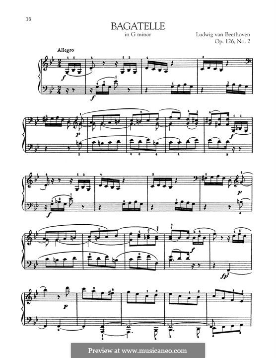 Six Bagatelles for Piano, Op.126 por L.v. Beethoven em músicaNeo