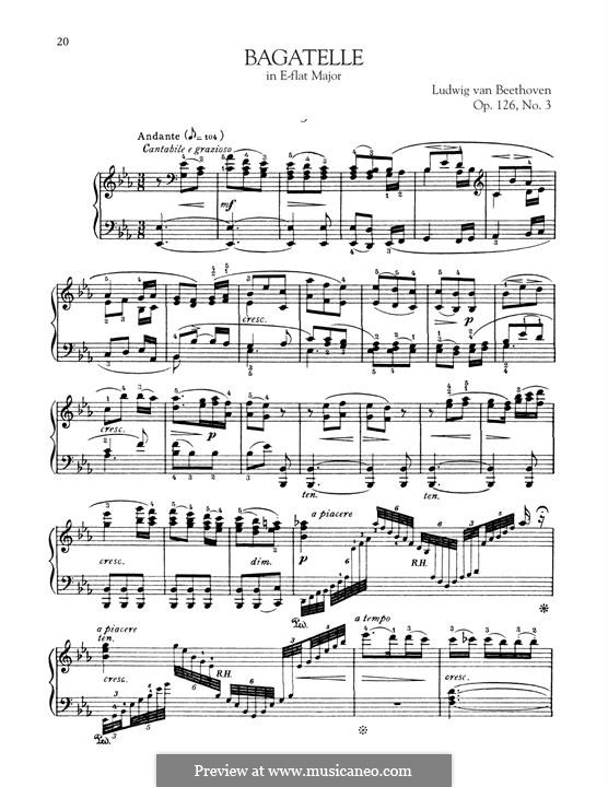 Six Bagatelles for Piano, Op.126 por L.v. Beethoven em músicaNeo