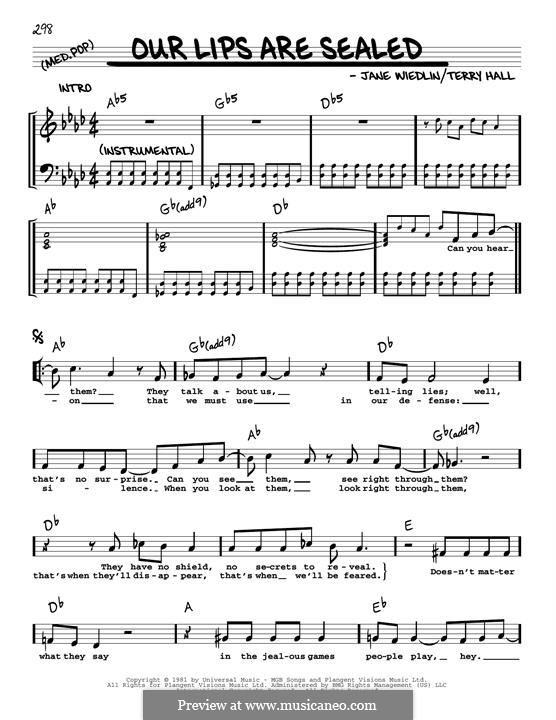 Our Lips Are Sealed (The GoGo's) por J. Wiedlin, T. Hall em músicaNeo
