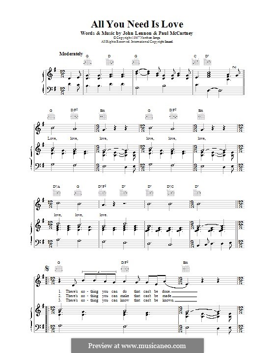 All You Need Is Love (The Beatles) por J. Lennon, P. McCartney em músicaNeo